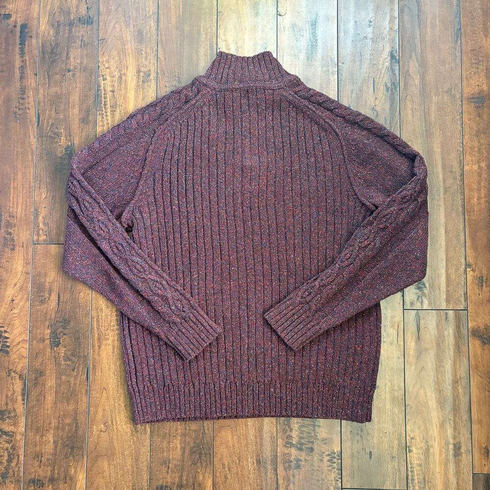Tommy Bahama 1/4 Zip Sweater Mens M Red Wool Silk Blend Golf Preppy Knit - Picture 4 of 8